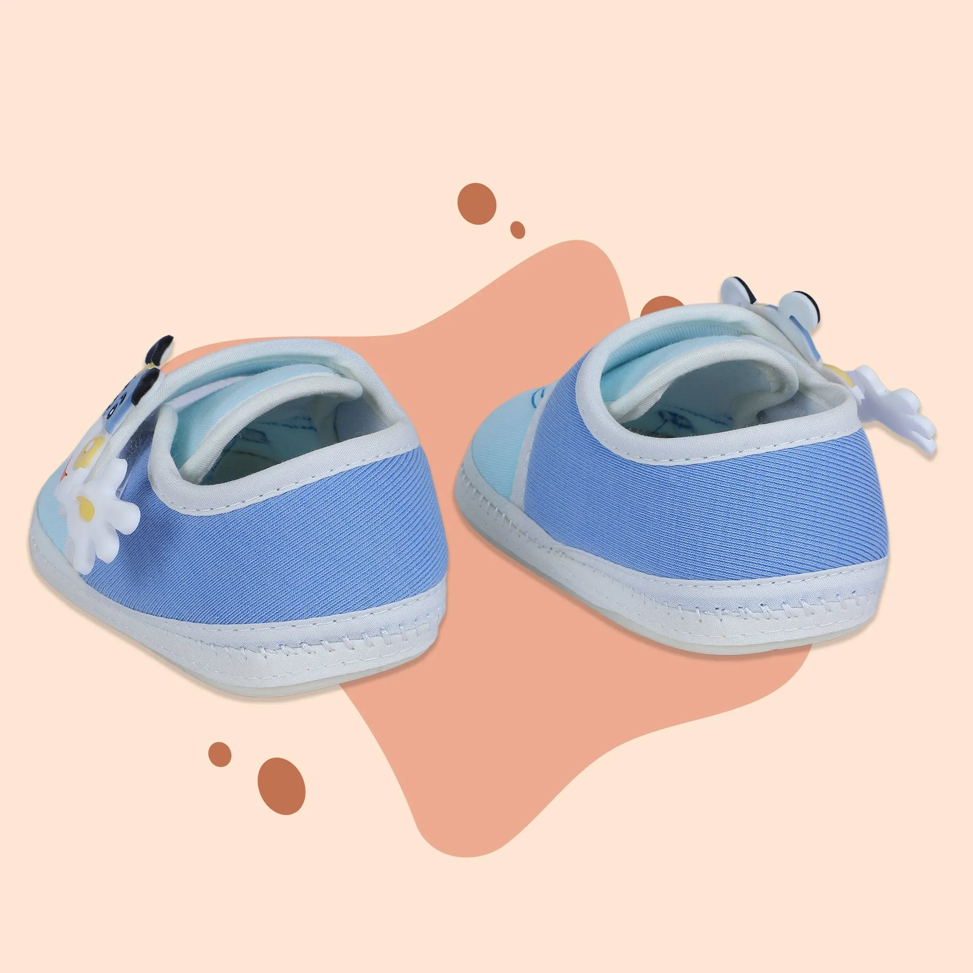 Baby Moo Puppy Face Soft Sole Anti-Slip Booties - Blue