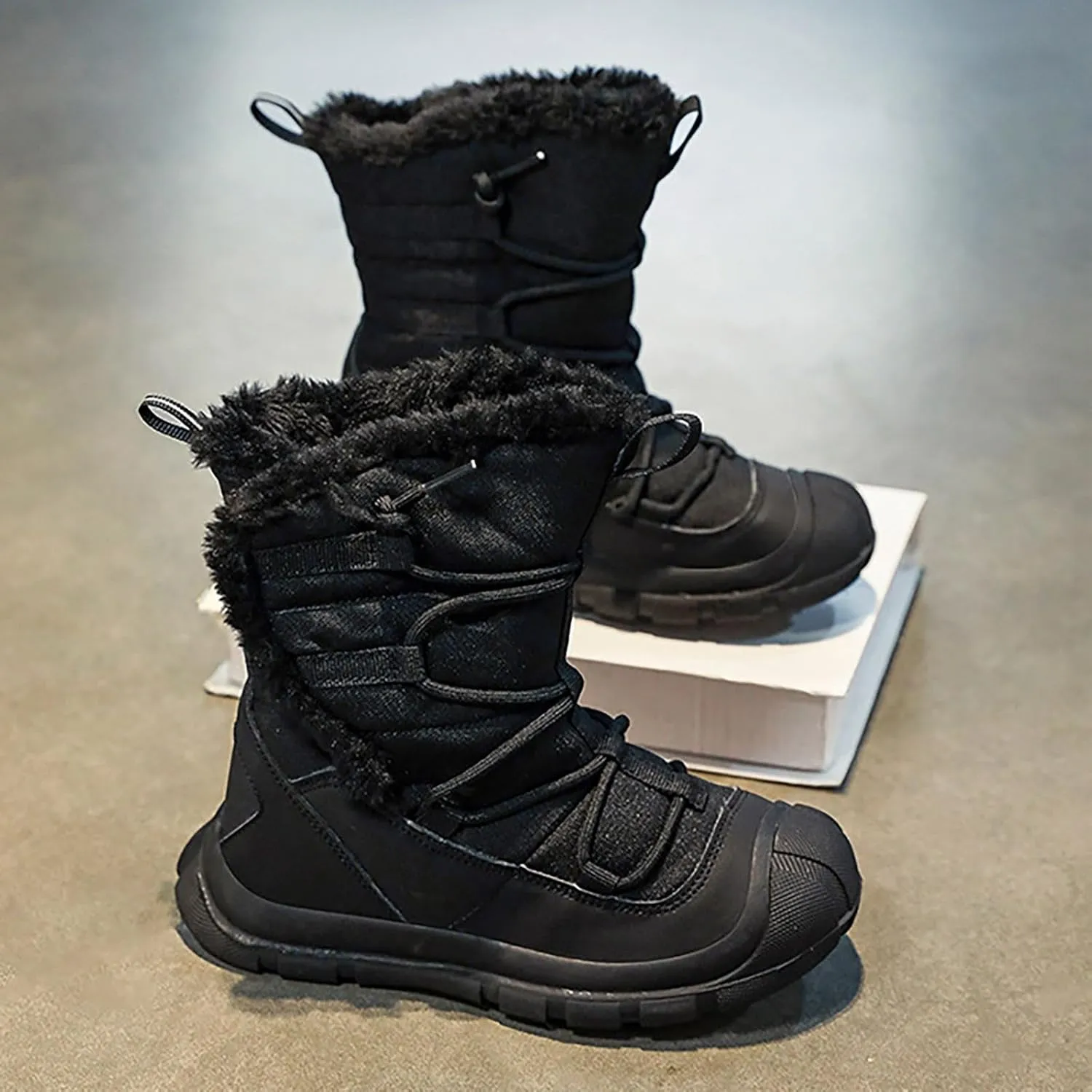 Boys Kids Snow Boots Winter Water-Proof Non Slip Platform Cold Weather Insulated Shoes Outdoor Hiking Sneakers