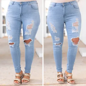 Casual Chase Jeggings, Light Blue