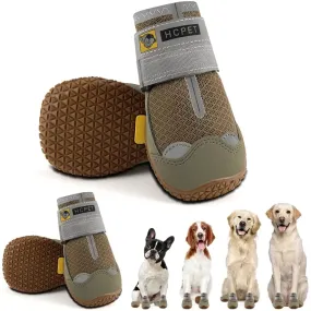 Dog Boots Breathable Dog Shoes for Small Medium Large Dogs; Waterproof Anti-Slip Puppy Booties Paw Protector for Hot Pavement Winter Snow Hiking with Reflective Straps 4PCS