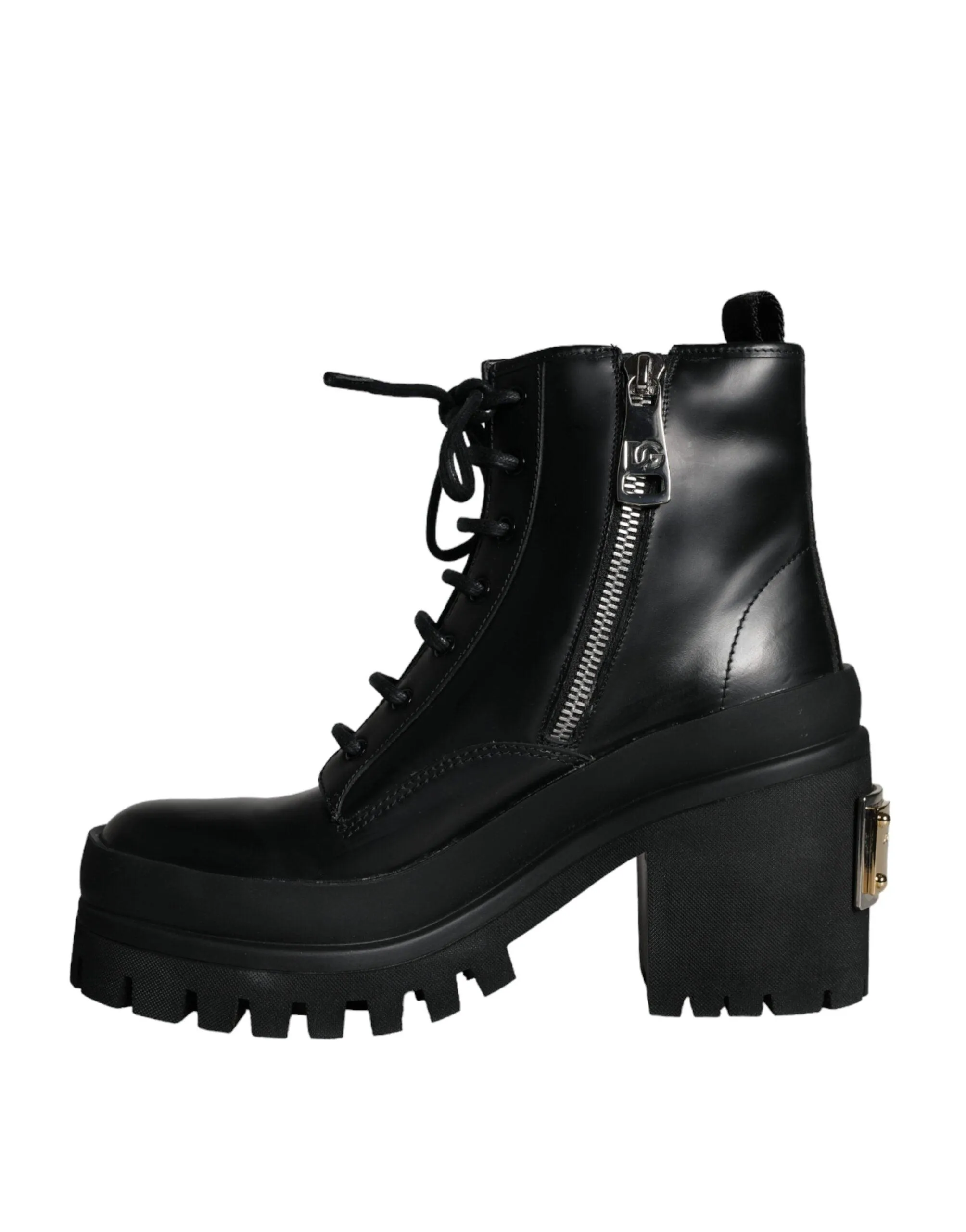 Dolce & Gabbana Black Lace Up Trekking Ankle Boots Herre Sko