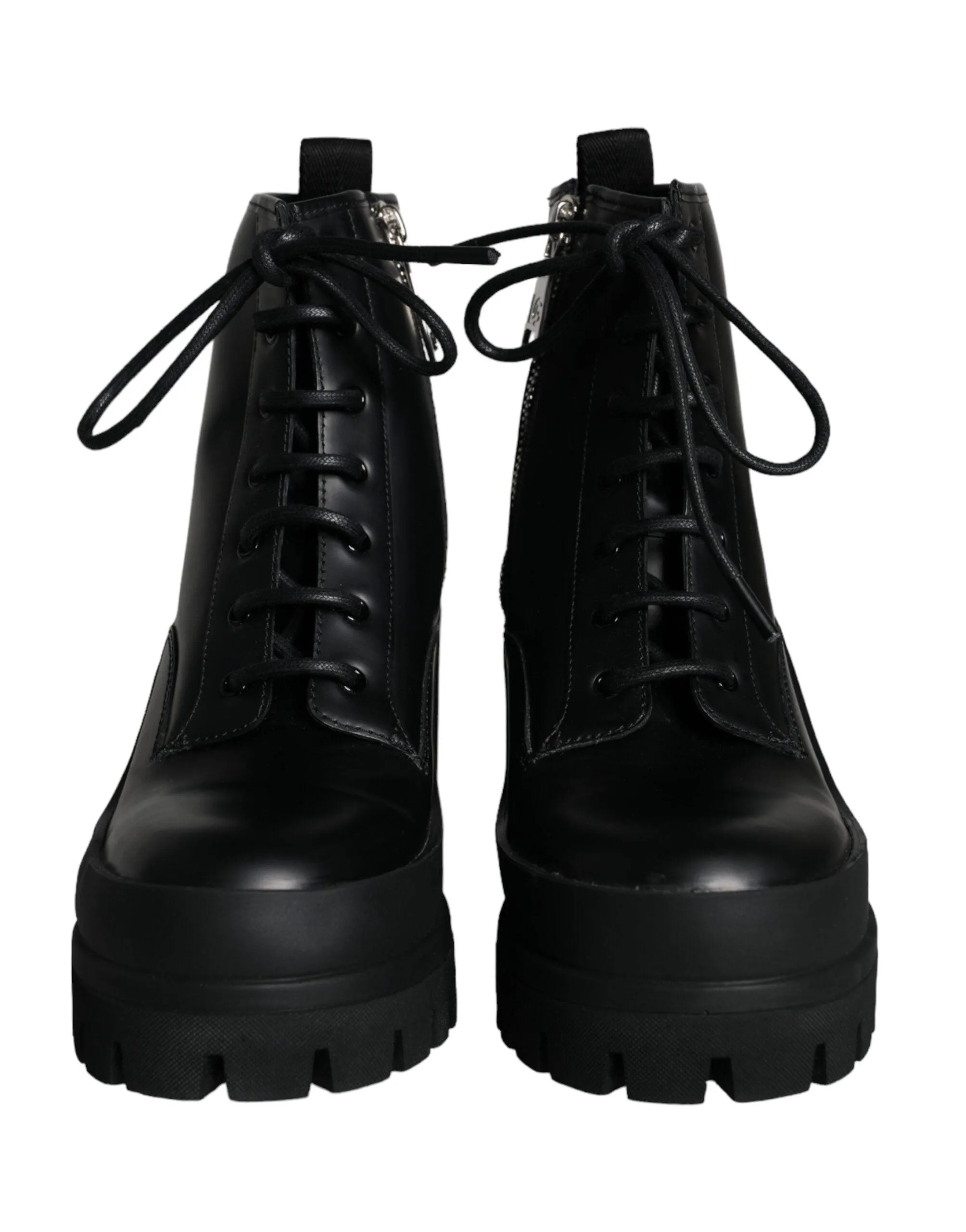 Dolce & Gabbana Black Lace Up Trekking Ankle Boots Herre Sko