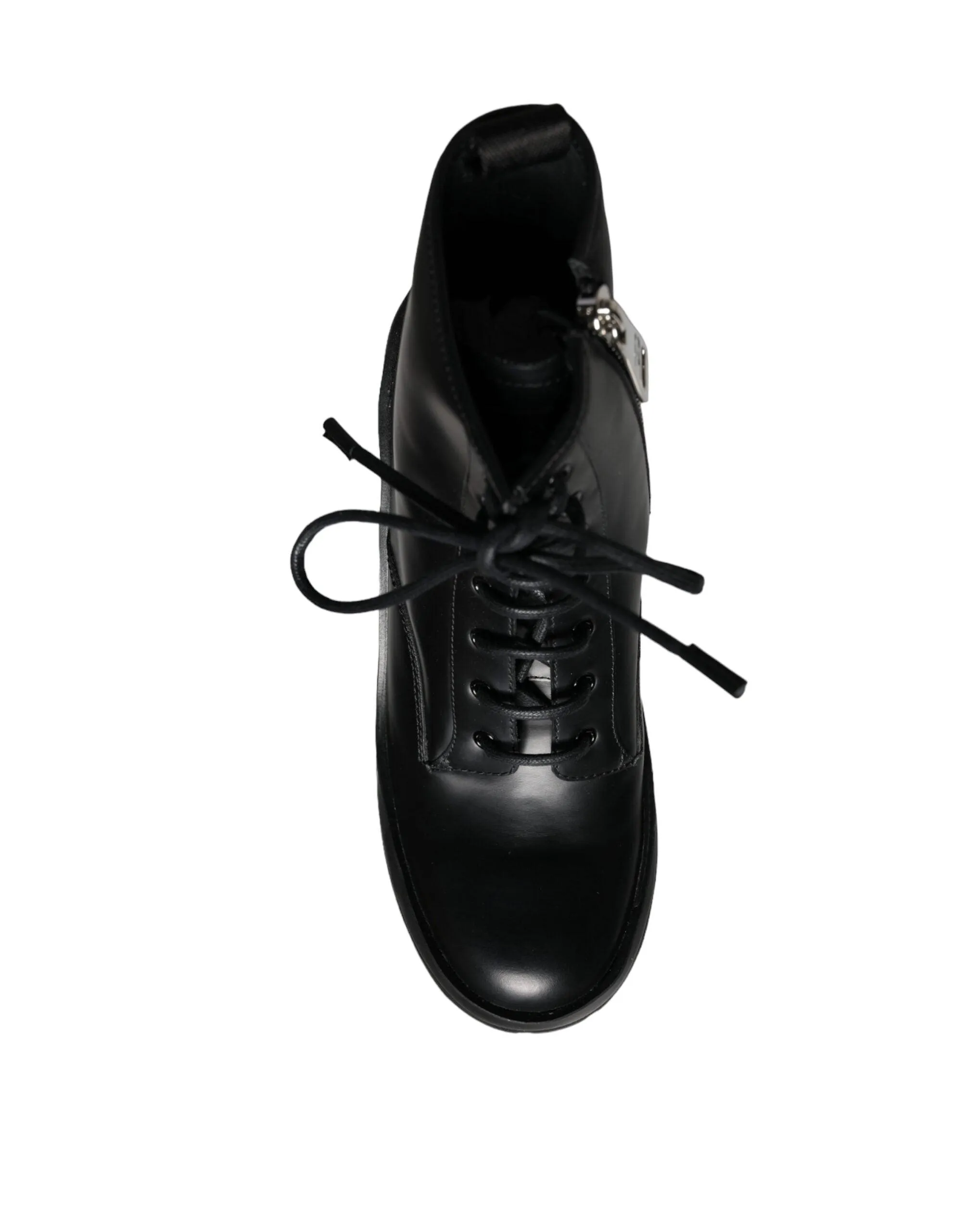 Dolce & Gabbana Black Lace Up Trekking Ankle Boots Herre Sko