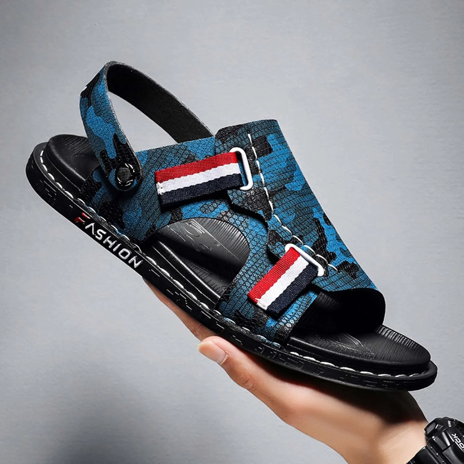 Hopelong Men's Outdoor Hiking Sandals, Beach Slides Waterproof Summer Open Toe Athletic Outdoor Sandal
