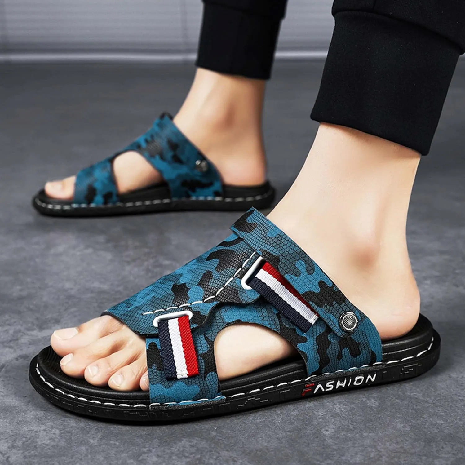 Hopelong Men's Outdoor Hiking Sandals, Beach Slides Waterproof Summer Open Toe Athletic Outdoor Sandal