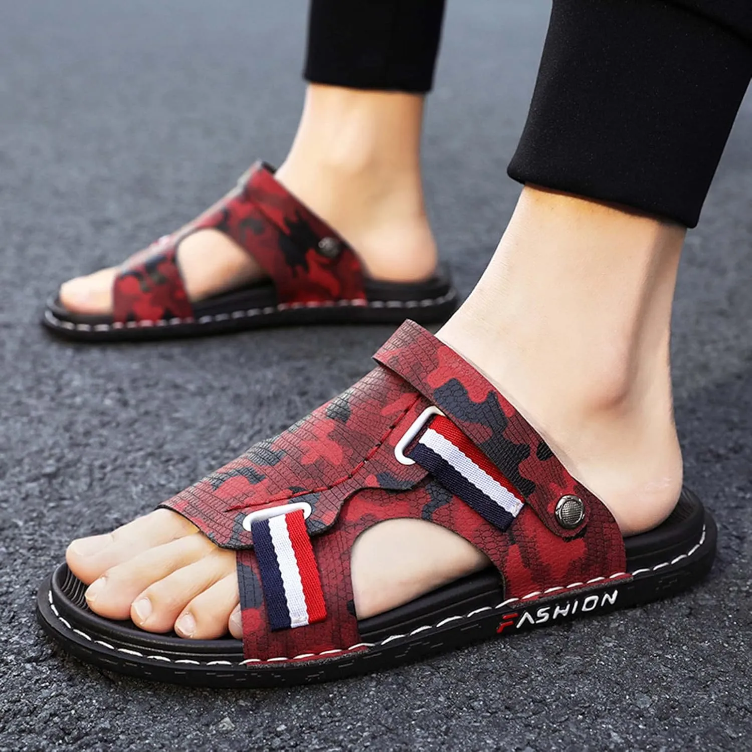 Hopelong Men's Outdoor Hiking Sandals, Beach Slides Waterproof Summer Open Toe Athletic Outdoor Sandal