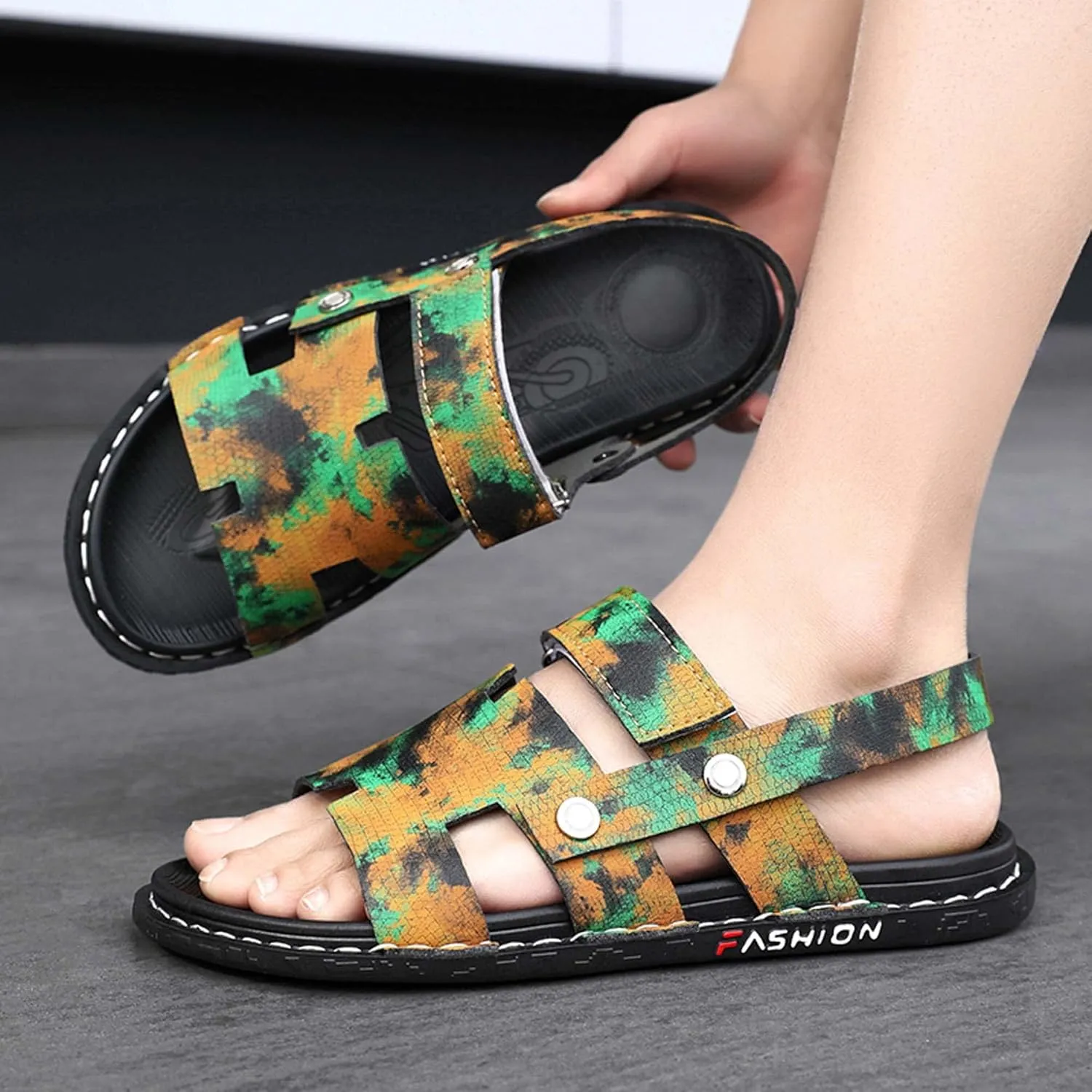 Hopelong Men's Outdoor Hiking Sandals, Beach Slides Waterproof Summer Open Toe Athletic Outdoor Sandal