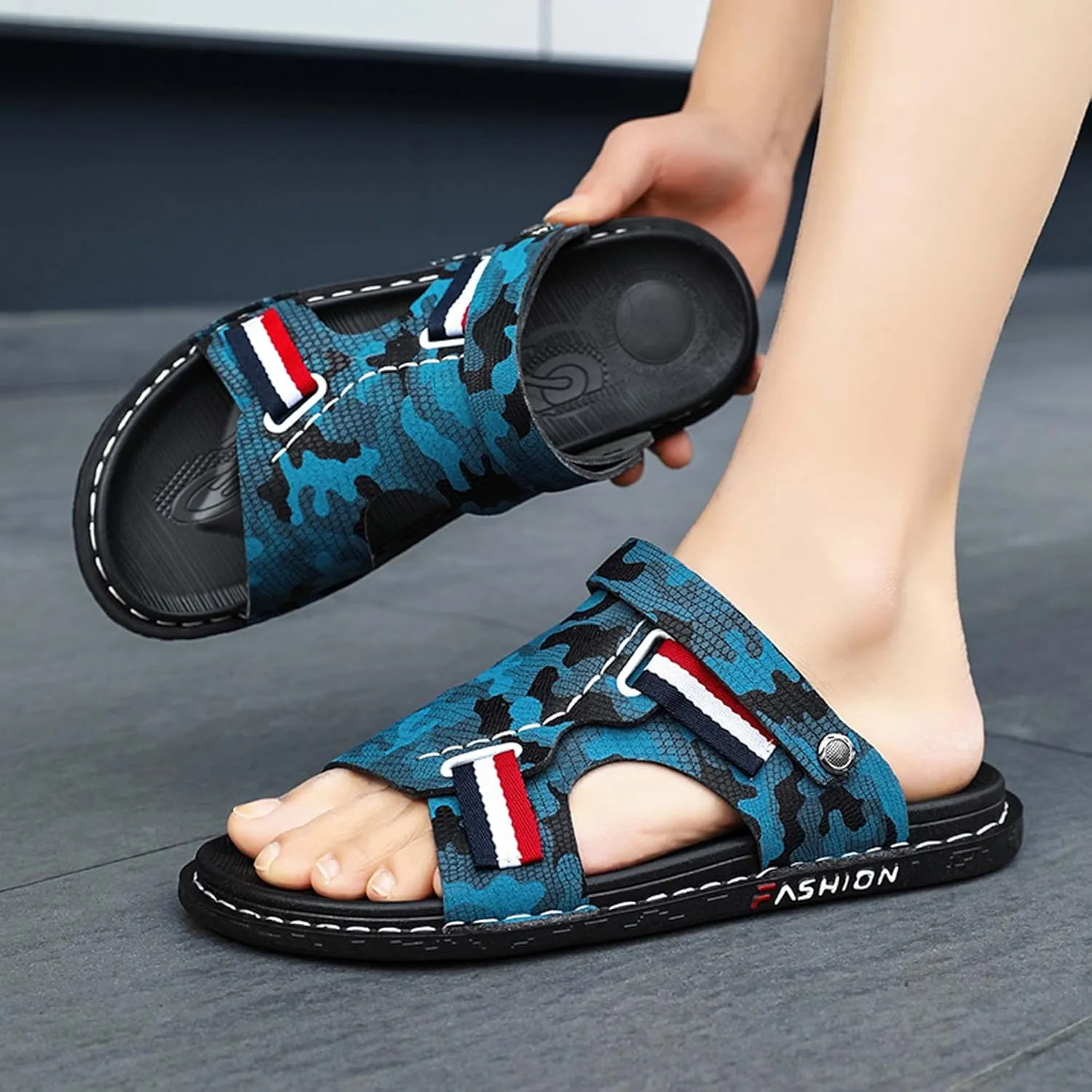 Hopelong Men's Outdoor Hiking Sandals, Beach Slides Waterproof Summer Open Toe Athletic Outdoor Sandal
