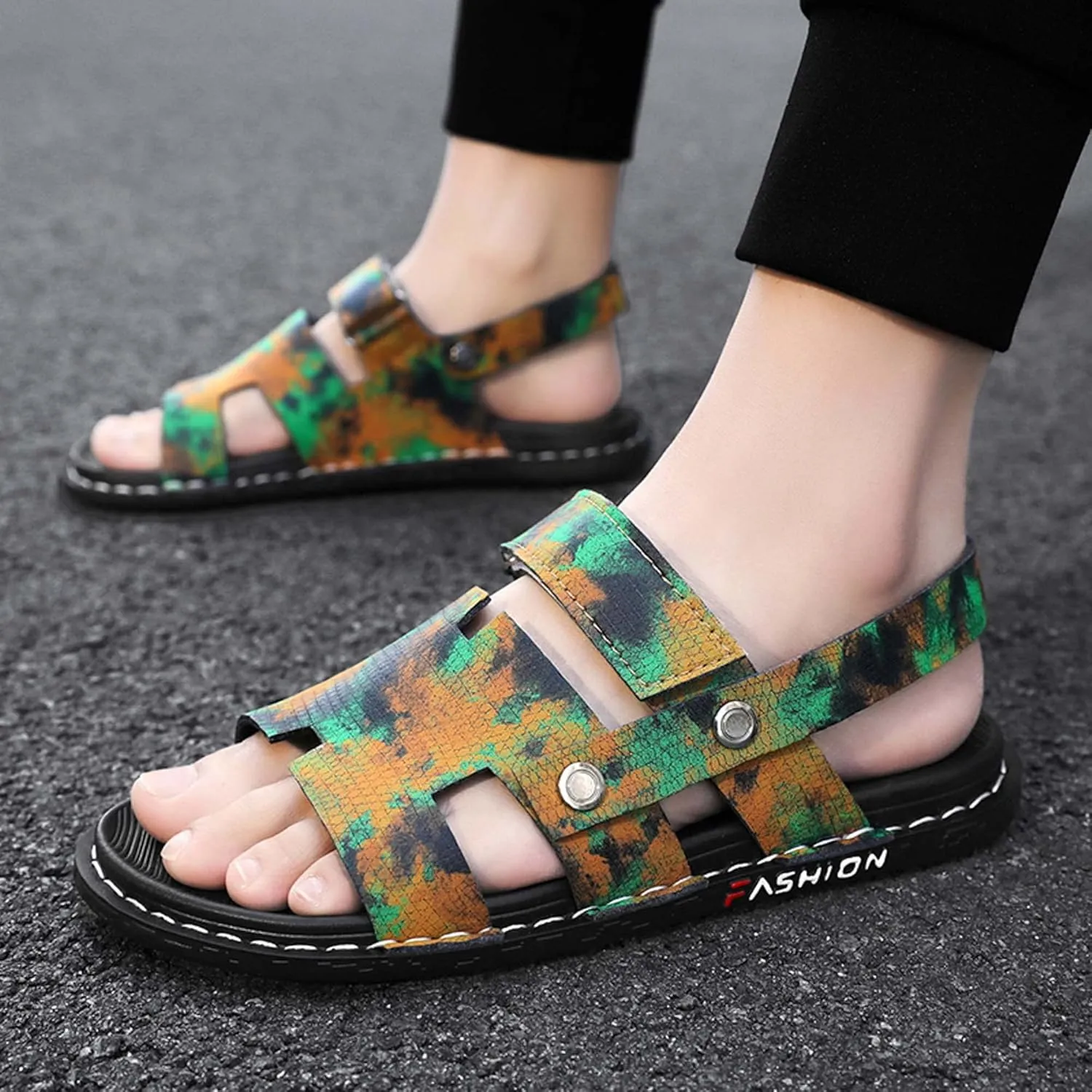 Hopelong Men's Outdoor Hiking Sandals, Beach Slides Waterproof Summer Open Toe Athletic Outdoor Sandal