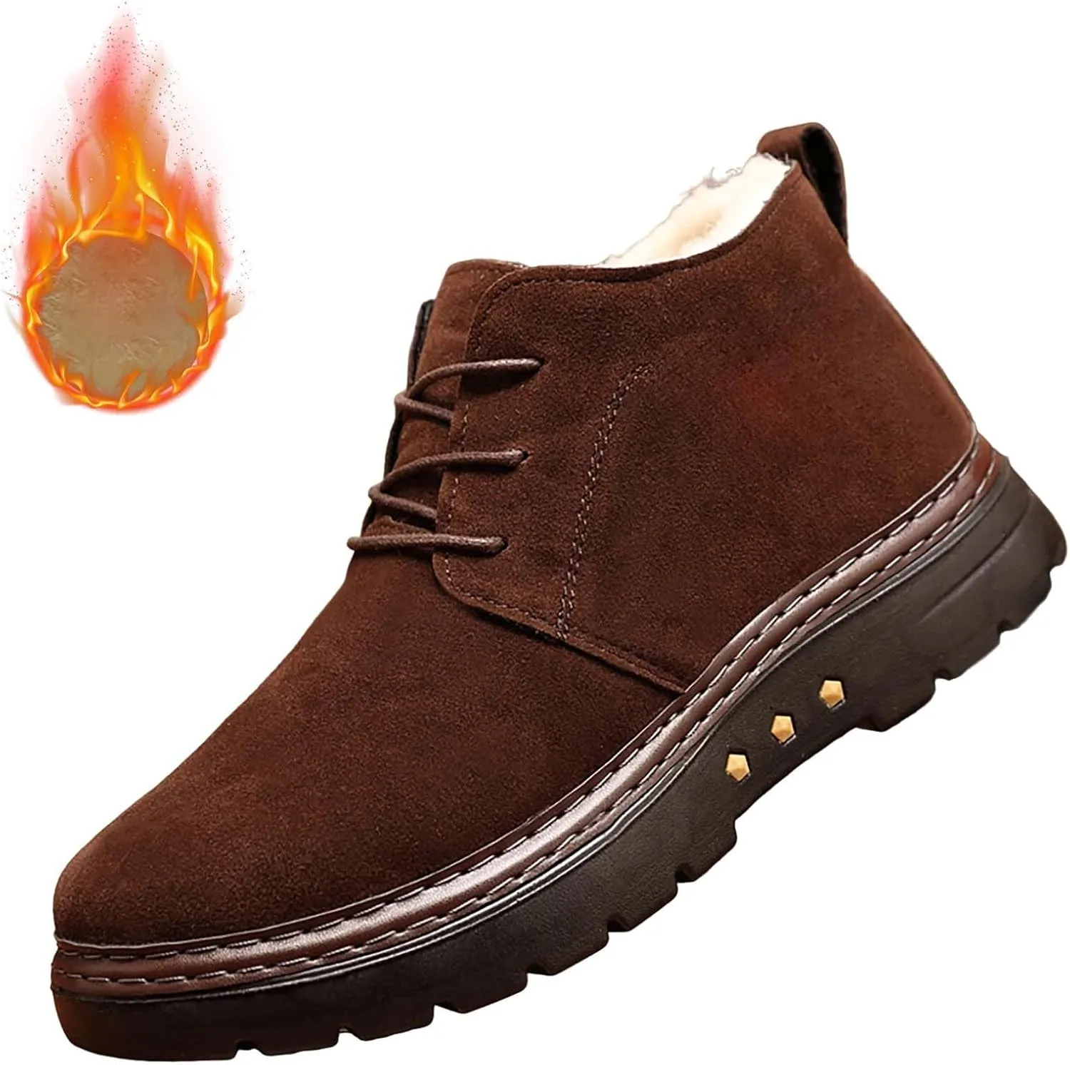 Insulated Hiking Boots Women aterproof Anti-Slip Plush Lined Slip On Snow Shoes For Women Casual Shoes