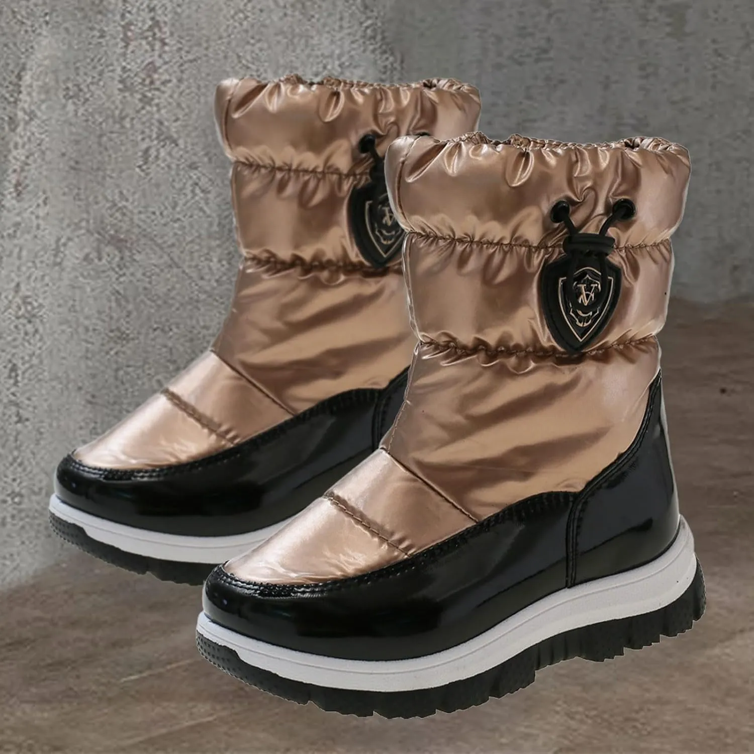 Insulated Snow Boots for Kids Waterroof Winter Comfortable Mid Calf Thicken Warm Outdoor Hiking Sport Sneakers