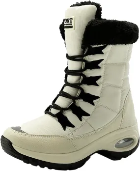 Insulated Snow Shoes For Men Lac Up Hiking Boots Women aterproof Non-Slip Winter Knee High Boots Women