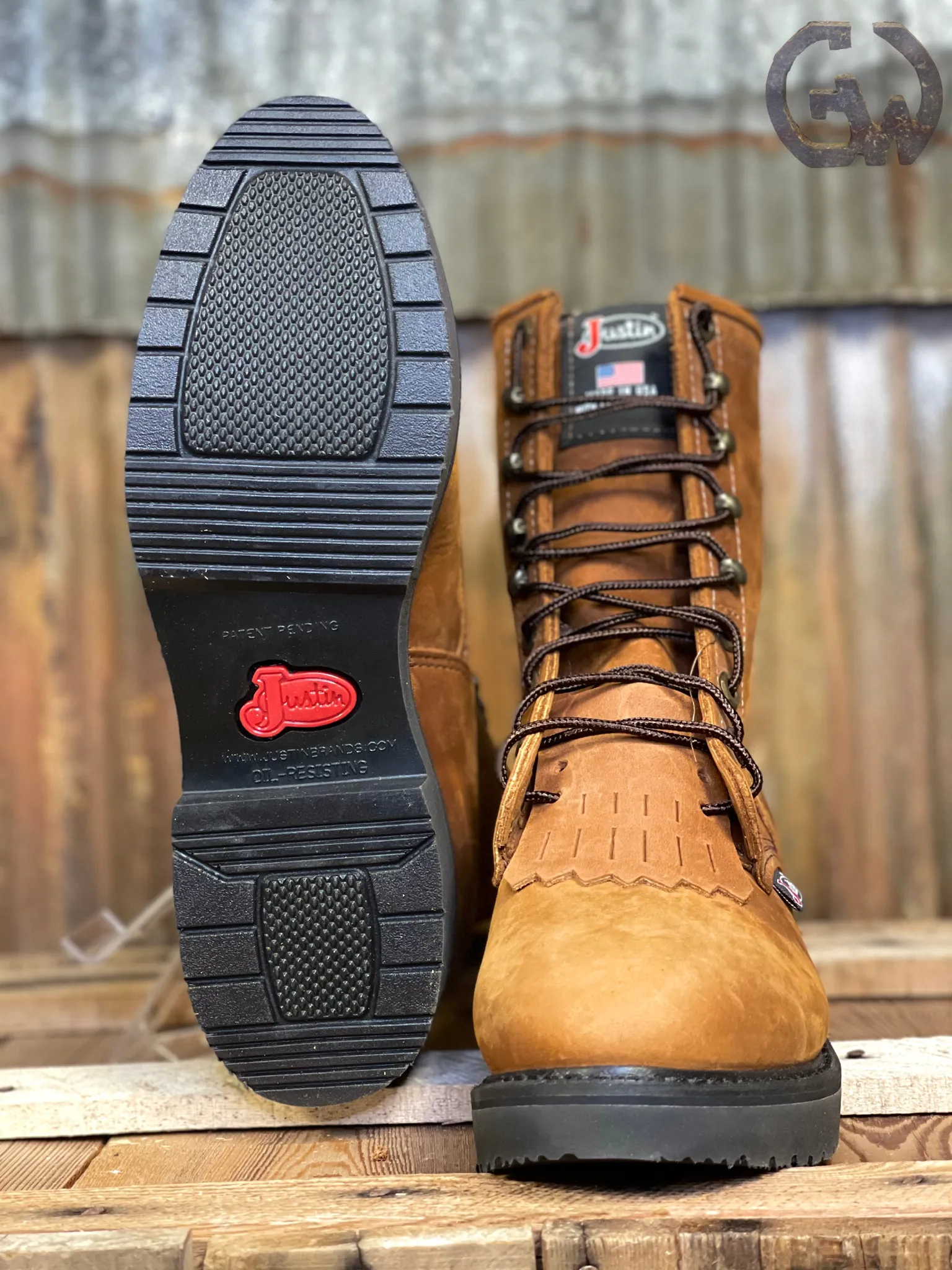 Justin 8" Conductor Lace-Up Work Boot