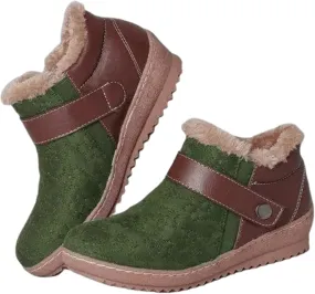 Ladmiple Snow Boots For Women Wide Width Casual Lace Up Warm Loafers Shoes Faux Fur-Lined Comfort Winter Ankle Booties