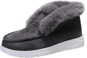 Ladmiple Winter Boots For Women Cute Snow Boots Comfort Slip on Fur Lined Lightweight Cold Weather Warm Ankle Booties