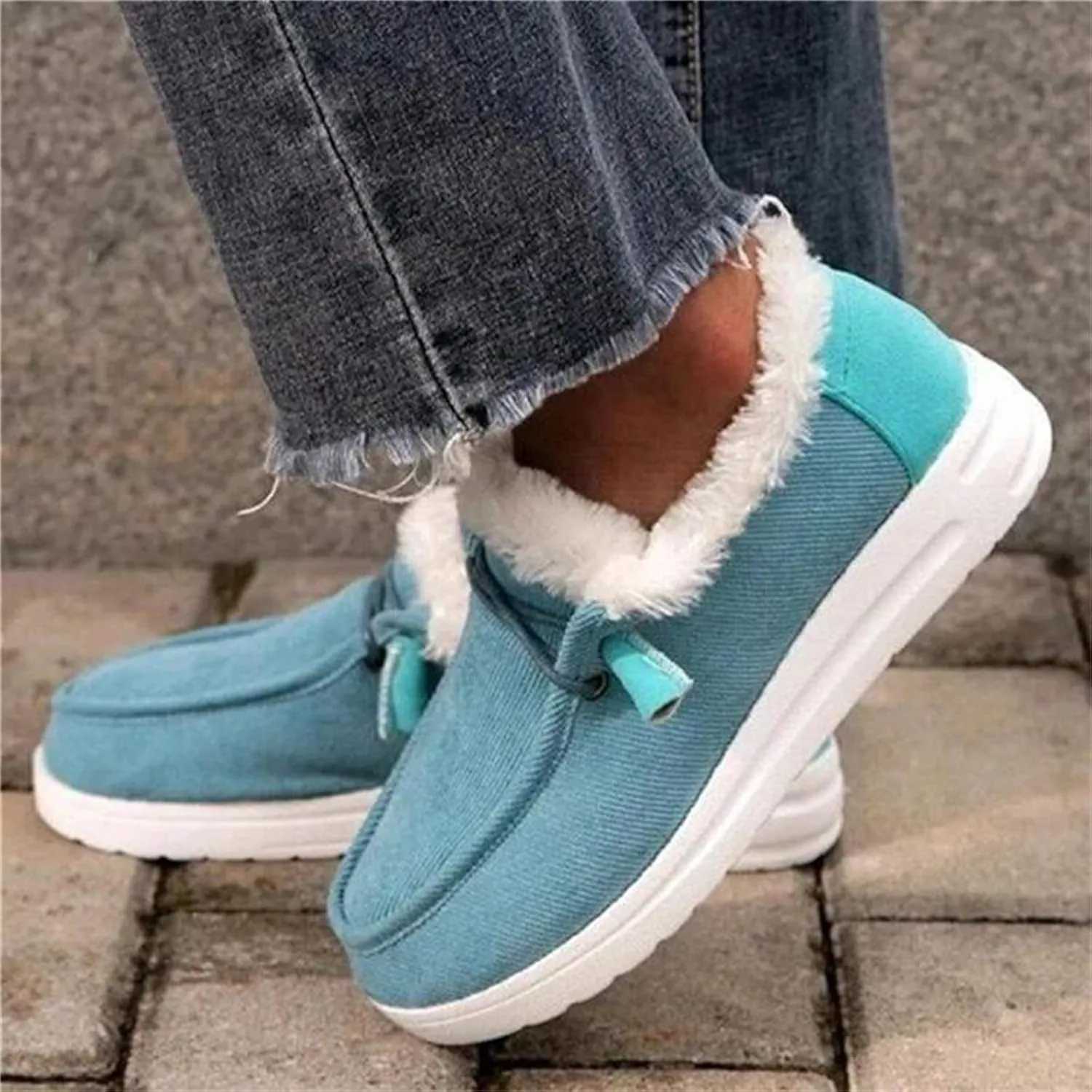 Lausiuoe Winter Boots For Women Fashion Snow Boots Fur Lining Warm Casual Trendy Outdoor Comfortable Fuzzy Shoes 2024