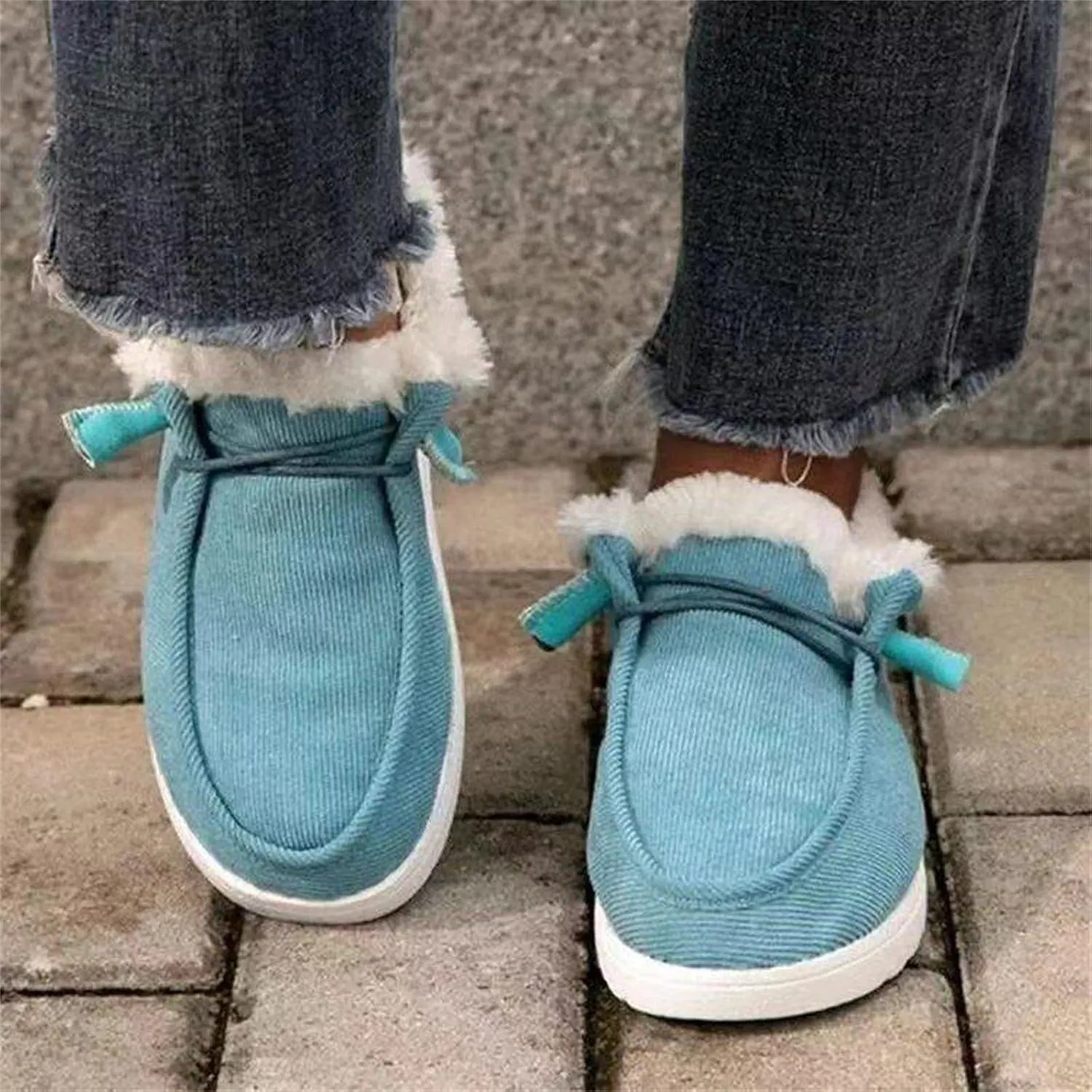 Lausiuoe Winter Boots For Women Fashion Snow Boots Fur Lining Warm Casual Trendy Outdoor Comfortable Fuzzy Shoes 2024