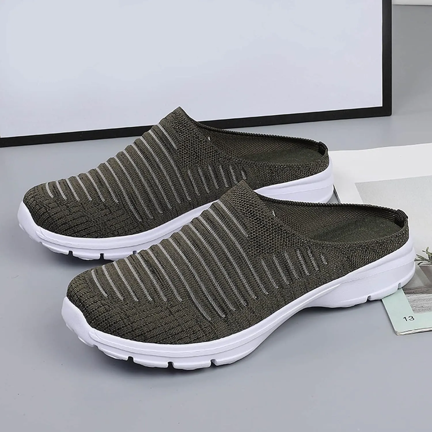 Mens Slippers with Arch Support Casual Mules Tennis Shoes Womens Fashion Black Casual Shoes Women Shoes Sneakers Brown Tennis Shoe Trainers Shoe