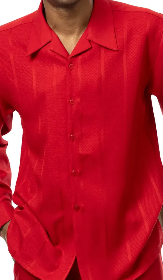 Montique 2375 Long Sleeve Two Piece Set Red