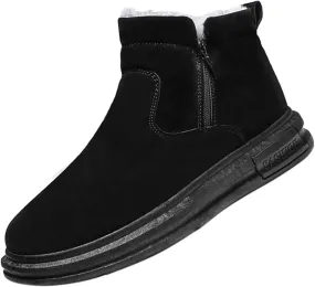 Snow Boots for Men Winter Warm Plush Lined Ankle Booties Waterproof Slip On Shoes Insulated Non Slip Boots Outdoor