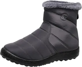 Snow Boots Women Winter Ankle Boots for Women Warm Fur Lined Winter Shoes Water Resistant Non-Slip Outdoor Booties Ladies Thickening Shoes Fashion Classic Zip Flat Sneakers Comfortable Shoes