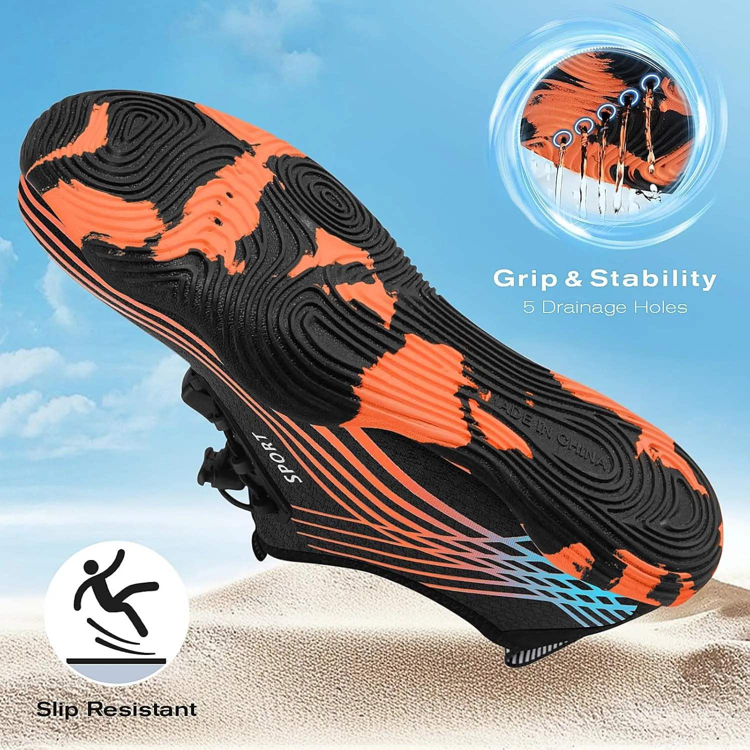 Tanamo Water Shoes for Women Men Quick Dry Swim Beach Barefoot River Aqua Shoes for Hiking Boating Camping Grounding Surfing