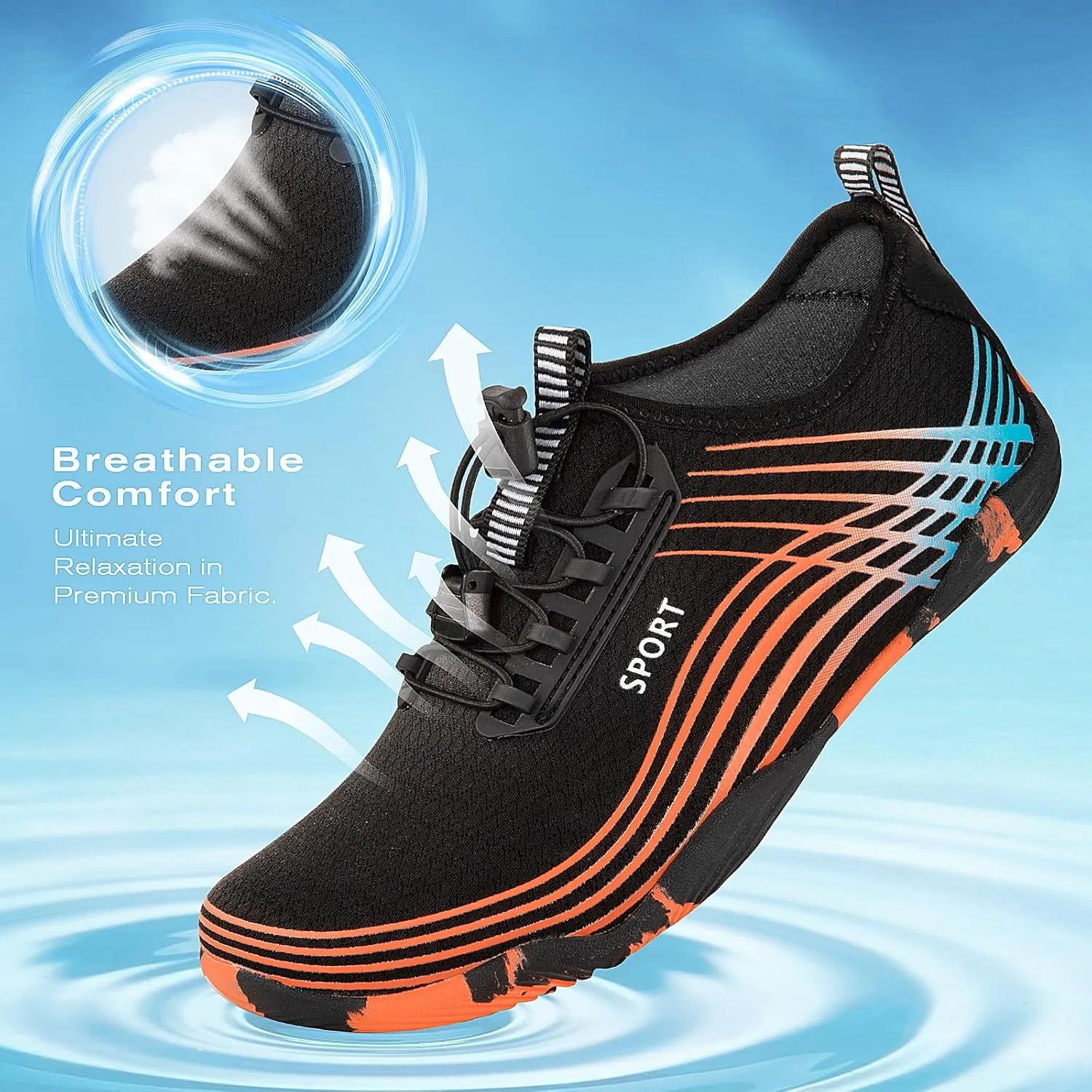 Tanamo Water Shoes for Women Men Quick Dry Swim Beach Barefoot River Aqua Shoes for Hiking Boating Camping Grounding Surfing