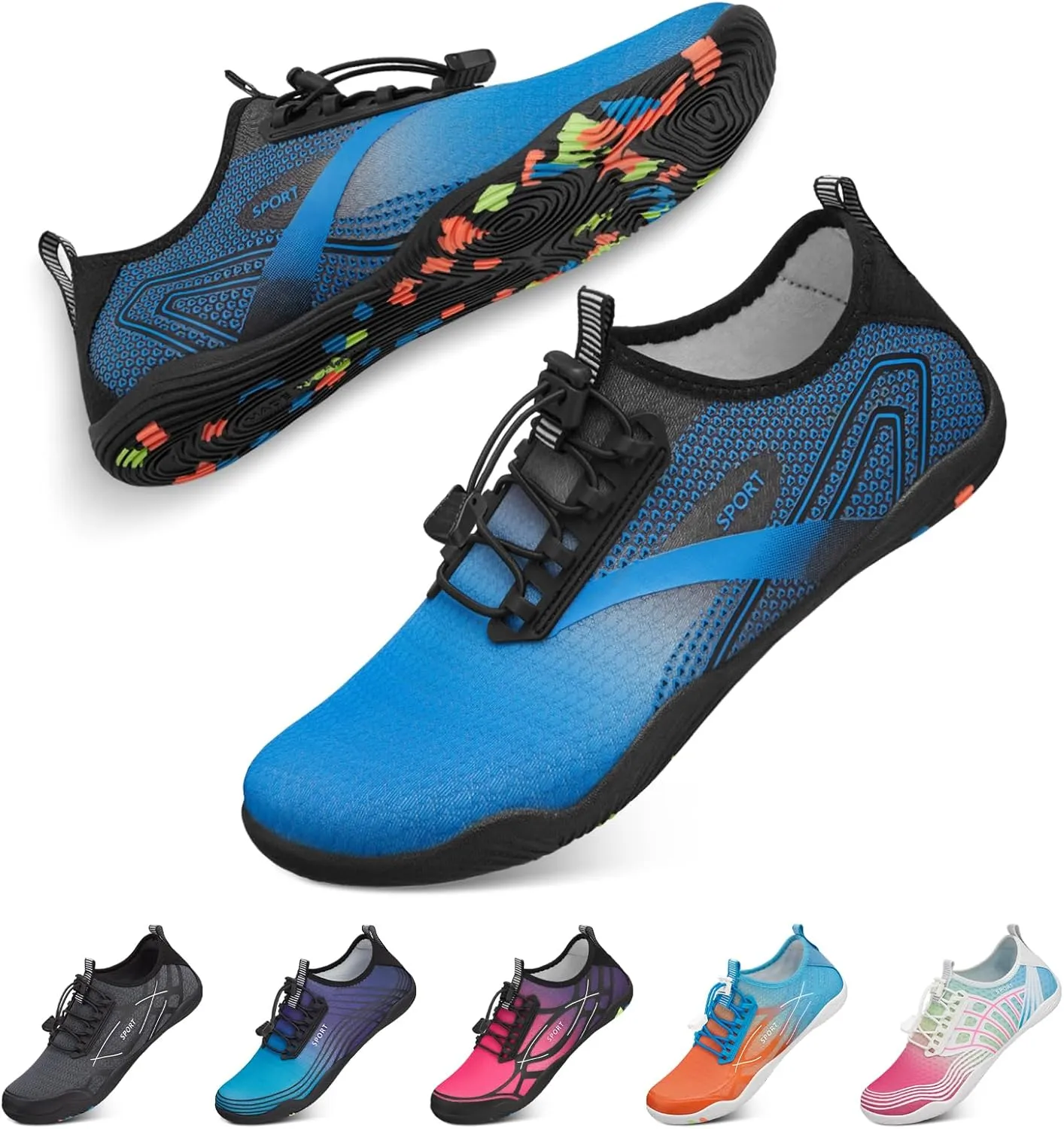 Tanamo Water Shoes for Women Men Quick Dry Swim Beach Barefoot River Aqua Shoes for Hiking Boating Camping Grounding Surfing