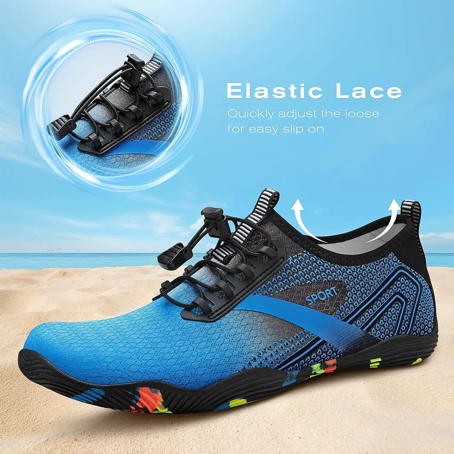 Tanamo Water Shoes for Women Men Quick Dry Swim Beach Barefoot River Aqua Shoes for Hiking Boating Camping Grounding Surfing