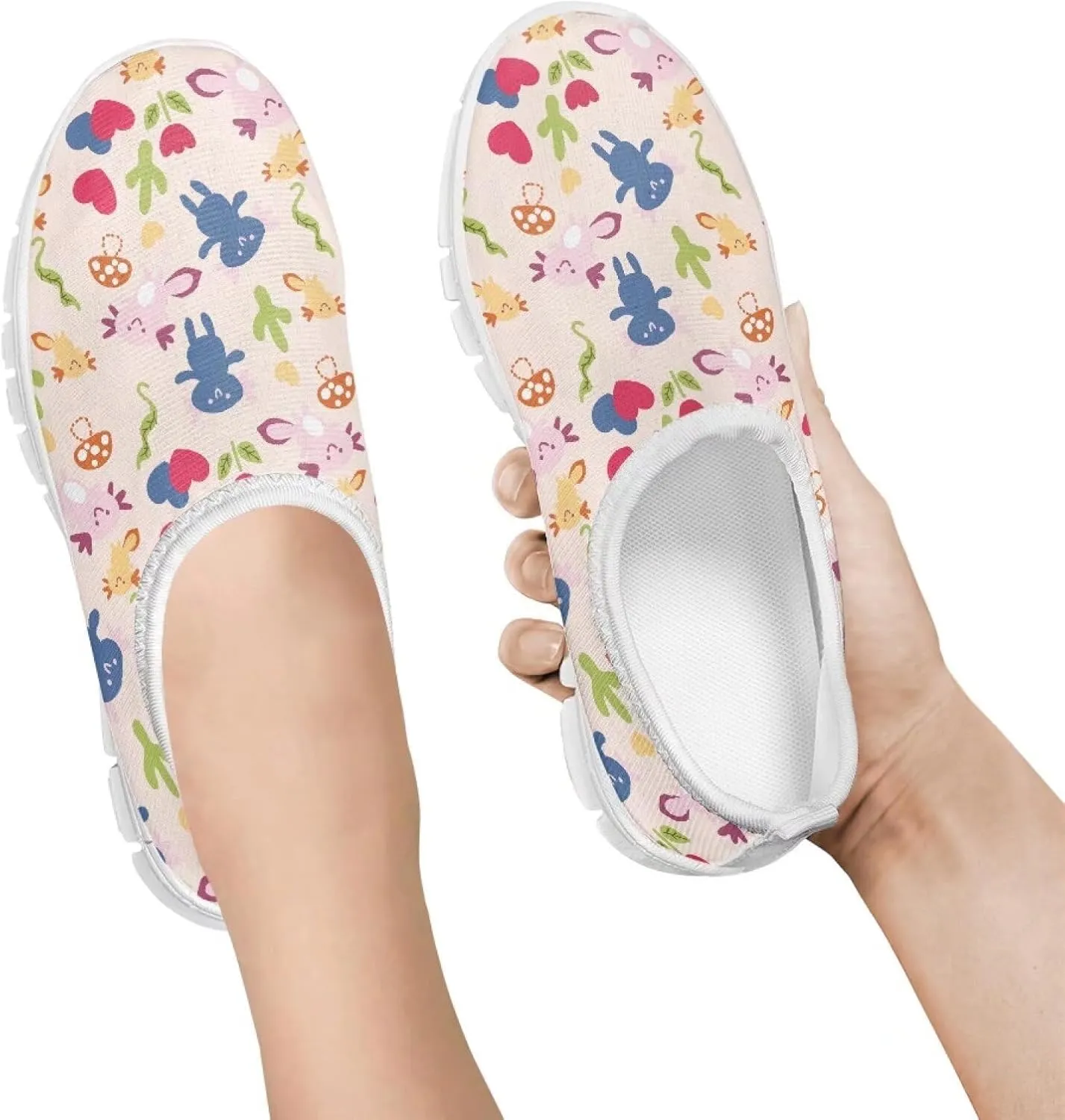 TODIYADDU Graphic Girls Sneakers Kids Breathable Mesh Shoes Lightweight Casual Tennis Running Athletic Sneaker, White