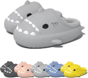 Unisex Winter Cloud Shark Slippers Adults Cartoon Fuzzy Slippers Slip On Non Slip Soft Comfy Home Cotton Slides Indoor & Outdoor