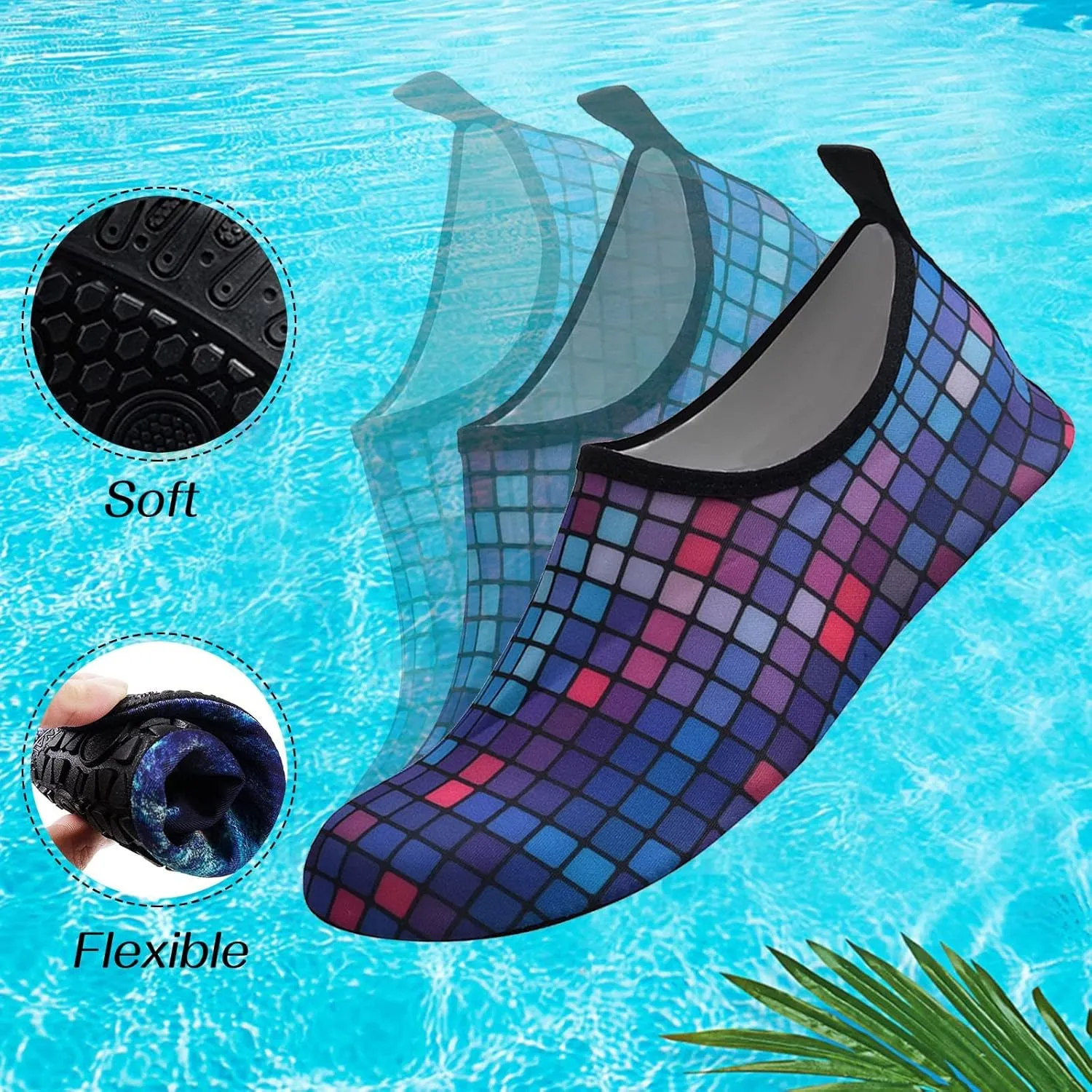 Water Shoes for Women Men Quick Dry Barefoot Aqua Socks Swim Beach Surf Pool Yoga Camping Hiking Boating Non Slip Sport Shoes Adult Spring Shoe for Women 2025